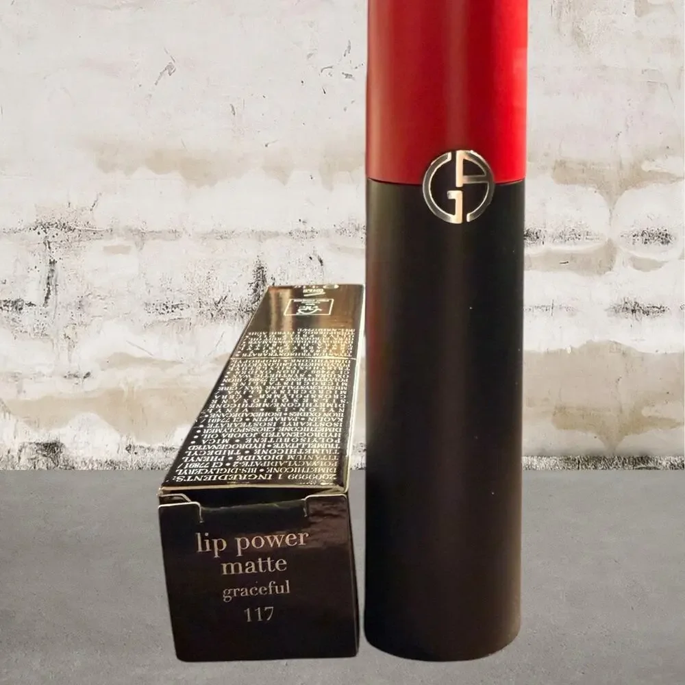 Giorgio Armani $48 Lip Power Matte Long-Lasting Lipstick in 117 NIB